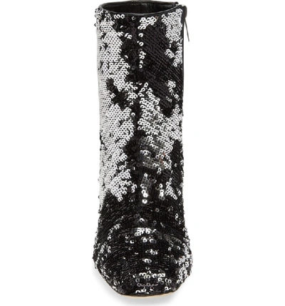 Shop Jimmy Choo Mirren Flippable Sequin Bootie In Black/ Silver
