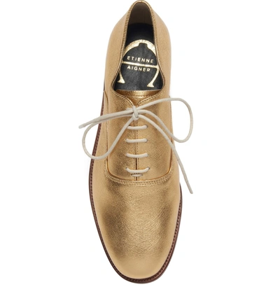 Shop Etienne Aigner Emery Lace-up Oxford In Oro Leather