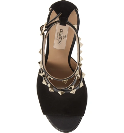 Shop Valentino Rockstud Peeptoe Sandal In Black