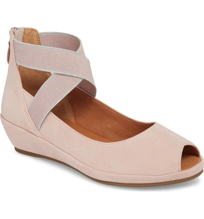 Shop Gentle Souls By Kenneth Cole Lisa Wedge Sandal In Peony Suede