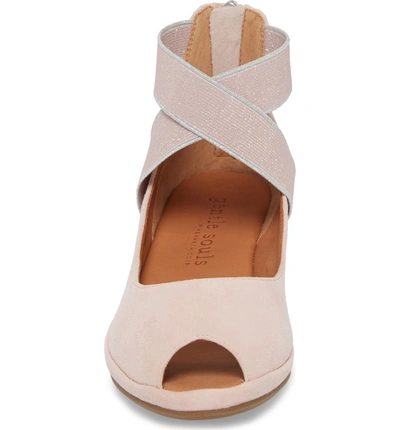 Shop Gentle Souls By Kenneth Cole Lisa Wedge Sandal In Peony Suede