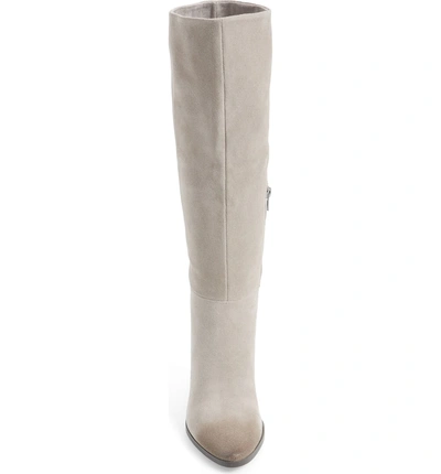 Shop Charles By Charles David Nyles Knee High Boot In Light Grey Suede