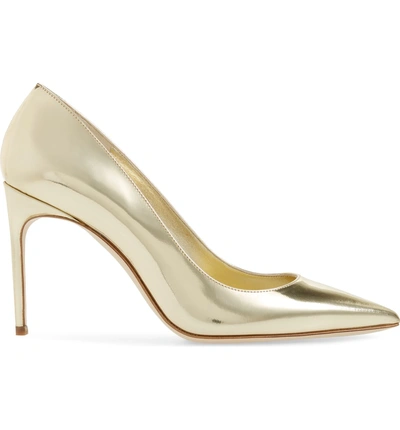 Shop Brian Atwood Valerie Pointy Toe Pump In Sahara Gold Specchio