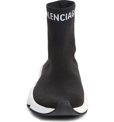 Shop Balenciaga Hi Speed Logo Sock Sneaker In Black