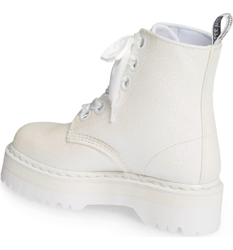 doc martens molly glitter white