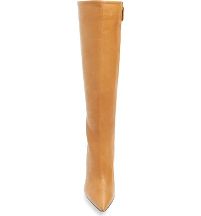 Shop Brian Atwood Knee High Boot In Camel Leather