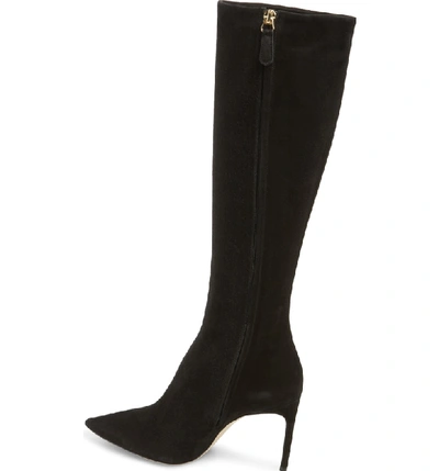 Shop Brian Atwood Knee High Boot In Black Suede