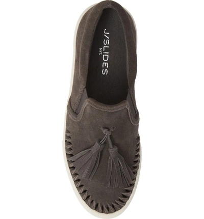Shop Jslides Tassel Slip-on Sneaker In Grey