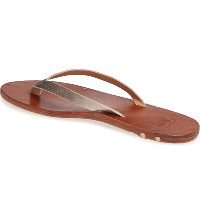 Shop Beek Seabird Flip Flop In Bronze/ Tan