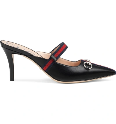 Shop Gucci Emma Horsebit Mule In Black Leather