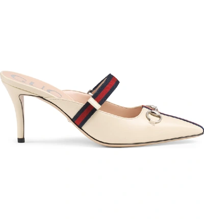 Shop Gucci Emma Horsebit Mule In White Leather