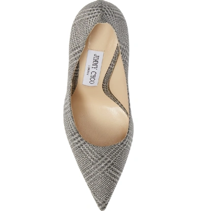 Shop Jimmy Choo Love Pump In Silver Plaid