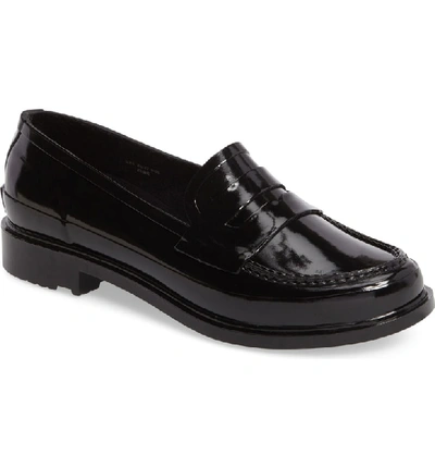 Shop Hunter Original Waterproof Rubber Penny Loafer In Black