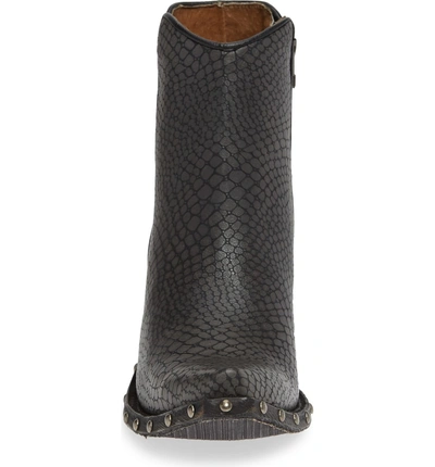 Shop Ariat Fenix Western Bootie In Chic Grey Crackled Tan Leather