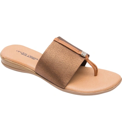Shop Andre Assous Nice Sandal In Bronze Fabric
