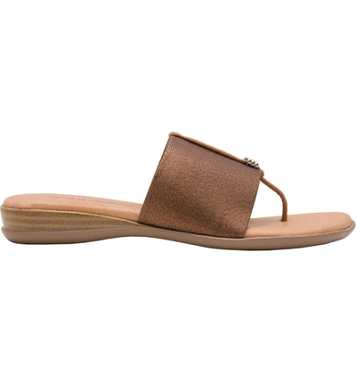 Shop Andre Assous Nice Sandal In Bronze Fabric