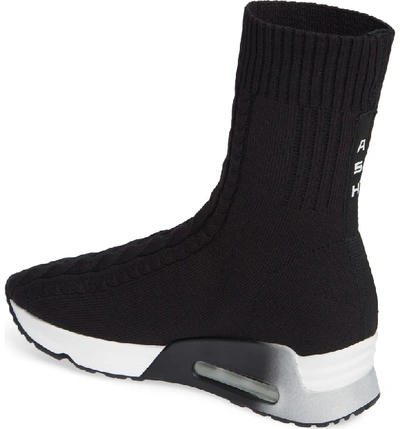 Shop Ash Liv Knit Sneaker Bootie In Black