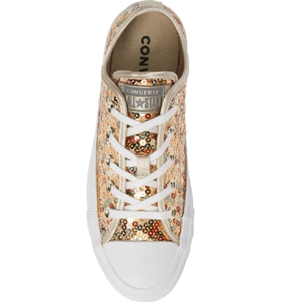 Shop Converse Chuck Taylor All Star Sequin Low Top Sneaker In Gold Sequins