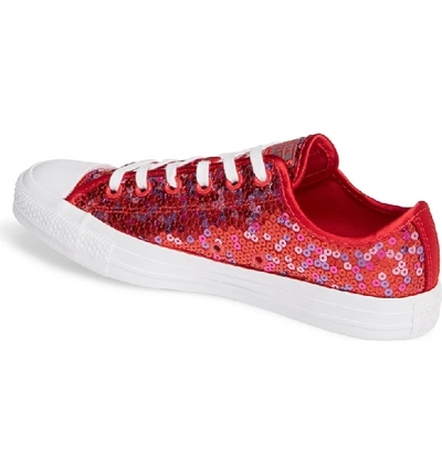 Converse Chuck Taylor All Star Sequin Low Top Sneaker In Red Cherry Sequins  | ModeSens