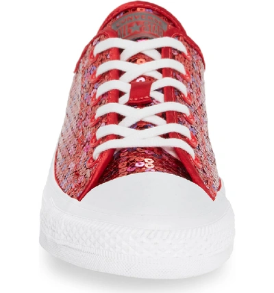 Shop Converse Chuck Taylor All Star Sequin Low Top Sneaker In Red Cherry Sequins