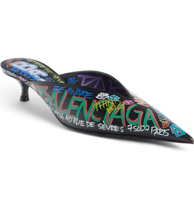 Shop Balenciaga Graffiti Pointy Toe Mule