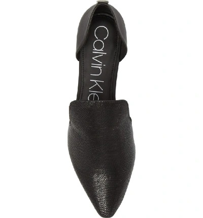 Shop Calvin Klein Edona Loafer Flat In Black Print Leather