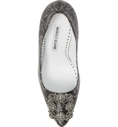 Shop Manolo Blahnik Decade Of Love Hangisi Anniversary Embellished Pump In Black Leather