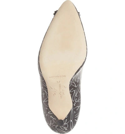 Shop Manolo Blahnik Decade Of Love Hangisi Anniversary Embellished Pump In Black Leather