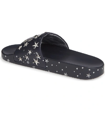 Shop Tory Burch Studded Star Slide Sandal In Perfect Navy/ Silver