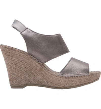 Shop Andre Assous 'reese Hi' Sandal In Pewter Suede