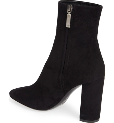 Shop Saint Laurent Lou Almond Toe Boot In Black Suede