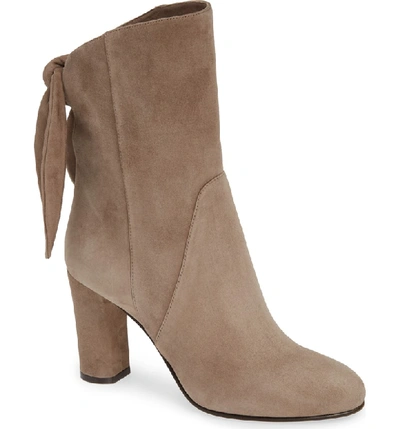 Shop Jimmy Choo Malene Knotted Bootie In Stone Suede