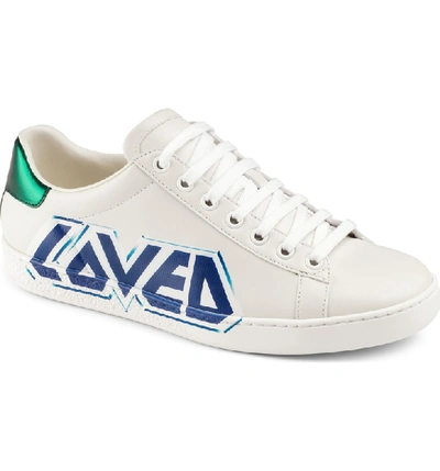 Shop Gucci New Ace Loved Sneaker In White