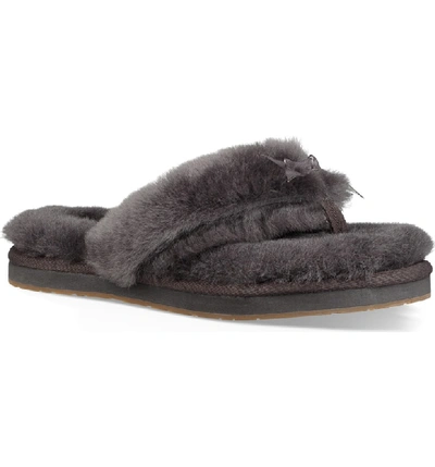 Shop Ugg Fluff Iii Flip Flop In Grey