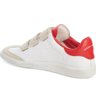 Shop Isabel Marant Beth Low Top Sneaker In White / Red