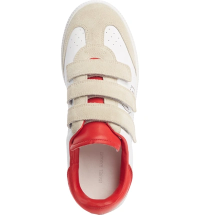 Shop Isabel Marant Beth Low Top Sneaker In White / Red