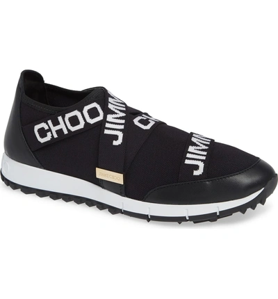 Shop Jimmy Choo Toronto Slip-on Logo Sneaker In Black/ White