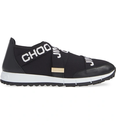 Shop Jimmy Choo Toronto Slip-on Logo Sneaker In Black/ White