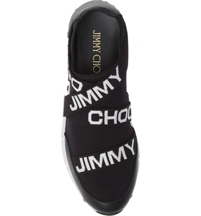 Shop Jimmy Choo Toronto Slip-on Logo Sneaker In Black/ White