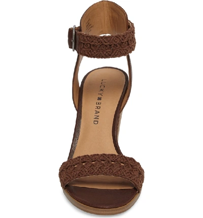 Lucky Brand Oakes Ankle Strap Sandal In Toffee Leather