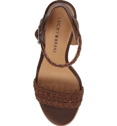 Lucky Brand Oakes Ankle Strap Sandal In Toffee Leather