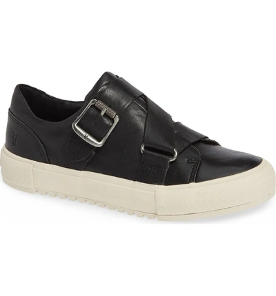 Shop Frye Gia Moto Low Sneaker In Black Leather