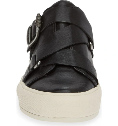 Shop Frye Gia Moto Low Sneaker In Black Leather