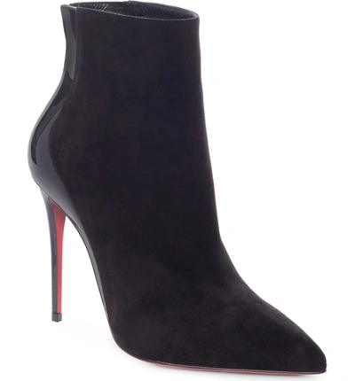 Shop Christian Louboutin Delicotte Pointy Toe Bootie In Black/ Black