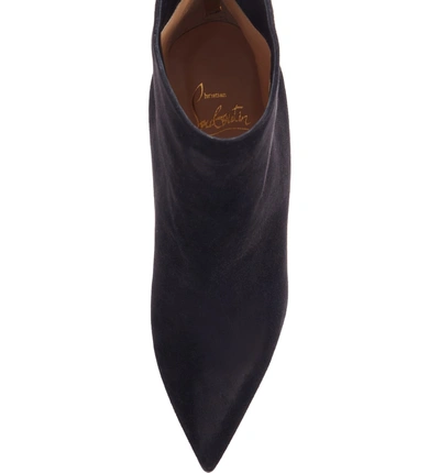 Shop Christian Louboutin Delicotte Pointy Toe Bootie In Black/ Gold