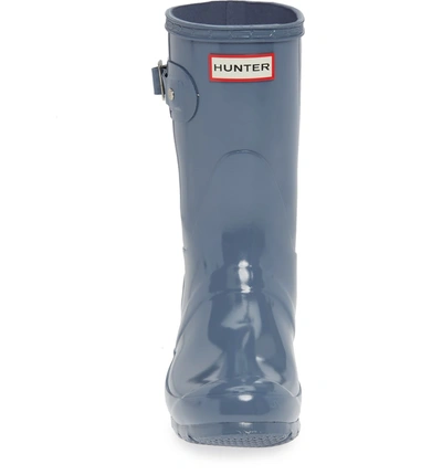 Shop Hunter Original Short Gloss Waterproof Rain Boot In Gull Gray