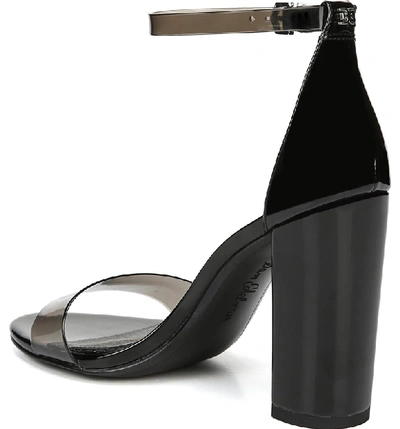 Shop Sam Edelman Yaro Ankle Strap Sandal In Smoke/ Black Patent Leather