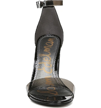 Shop Sam Edelman Yaro Ankle Strap Sandal In Smoke/ Black Patent Leather