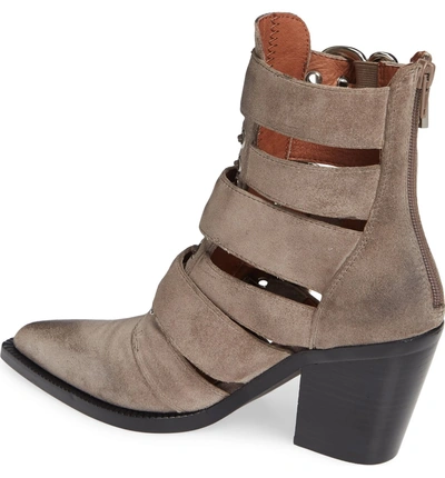 Shop Jeffrey Campbell Caceres Bootie In Taupe Suede