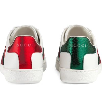 Shop Gucci New Ace Heart Sneaker In White